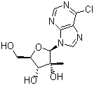 structure of CAS# 205171-05-7, 6-Chloro-9-(2-C-methyl-beta-D-ribofuranosyl)-9H-purine