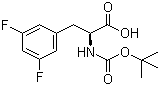 structure of CAS# 205445-52-9, N-叔丁氧羰基-L-3,5-二氟苯丙氨酸