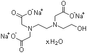 structure of CAS# 207386-87-6, N-[2-[Bis(carboxymethyl)amino]ethyl]-N-(2-hydroxyethyl)glycine trisodium salt hydrate