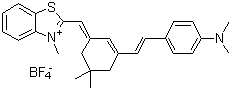 2-[[3-[2-[4-(Dimethylamino)phenyl]ethenyl]-5,5-dimethyl-2-cyclohexen-1-ylidene]methyl]-3-methylbenzothiazolium tetrafluoroborate molecular structure (CAS 207683-25-8)