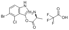structure of CAS# 207725-18-6, (S)-5-Bromo-4-chloro-1H-indol-3-yl 2-aminopropanoate 2,2,2-trifluoroacetate