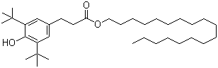 structure of CAS# 2082-79-3, Octadecyl 3-(3,5-di-tert-butyl-4-hydroxyphenyl)propionate