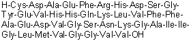 CAS # 208266-35-7, L-Cysteinyl-L-alpha-aspartyl-L-alanyl-L-alpha-glutamyl-L-phenylalanyl-L-arginyl-L-histidyl-L-alpha-aspartyl-L-serylglycyl-L-tyrosyl-L-alpha-glutamyl-L-valyl-L-histidyl-L-histidyl-L-glutaminyl-L-lysyl-L-leucyl-L-valyl-L-phenylalanyl-L-phenylalanyl-L-alanyl-L-alpha-glutamyl-L-alpha-aspartyl-L-valylglycyl-L-seryl-L-asparaginyl-L-lysylglycyl-L-alanyl-L-isoleucyl-L-isoleucylglycyl-L-leucyl-L-methionyl-L-valylglycylglycyl-L-valyl-L-valine