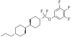 structure of CAS# 208338-50-5, 5-[Difluoro[(trans,trans)-4'-propyl[1,1'-bicyclohexyl]-4-yl]methoxy]-1,2,3-trifluorobenzene