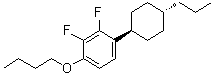 structure of CAS# 208709-55-1, 1-Butoxy-2,3-difluoro-4-(trans-4-propylcyclohexyl)benzene