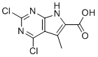 CAS # 2089769-97-9, 2,4-dichloro-5-methyl-7H-pyrrolo(2,3-d)pyrimidine-6-carboxylic acid