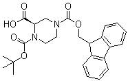 structure of CAS# 209593-18-0, (R)-1-N-叔丁氧羰基-4-N-芴甲氧羰基-2-哌嗪甲酸