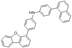 CAS # 2097371-73-6, 4-(Dibenzo[b,d]furan-4-yl)-N-(4-(naphthalen-1-yl)phenyl)aniline, N-(4-dibenzofuran-4-ylphenyl)-4-naphthalen-1-ylaniline