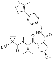 structure of CAS# 2097381-85-4, (2S,4R)-1-((S)-2-(1-cyanocyclopropane-1-carboxamido)-3,3-dimethylbutanoyl)-4-hydroxy-N-(4-(4-methylthiazol-5-yl)benzyl)pyrrolidine-2-carboxamide