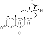 CAS # 2098-66-0, Cyproterone, 6-Chloro-1b,2b-dihydro-17-hydroxy-3'H-cyclopropa(1,2)pregna-1,4,6-triene-3,20-dione
