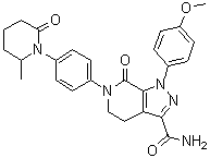 CAS # 2098457-92-0, 1-(4-Methoxyphenyl)-6-[4-(2-methyl-6-oxopiperidin-1-yl)phenyl]-7-oxo-4,5-dihydropyrazolo[3,4-c]pyridine-3-carboxamide