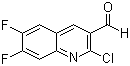 structure of CAS# 209909-13-7, 2-氯-6,7-二氟-3-喹啉甲醛