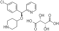 structure of CAS# 210095-58-2, 2-[(S)-(4-Chlorophenyl)(4-piperidinyloxy)methyl]pyridine (2R,3R)-2,3-Dihydroxybutanedioate