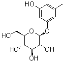 CAS # 21082-33-7, Orcinol glucoside, Sakakin, 1-O-beta-D-Glucosylorcinol, beta-D-Glucopyranoside 3-hydroxy-5-methylphenyl, Orcinol beta-D-glucopyranoside, Orcinol beta-D-glucoside, Orcinol-3-O-beta-D-glycopyranoside