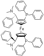 structure of CAS# 210842-74-3, (2S,2'S)-1,1'-双[(R)-(二甲基氨基)苯基甲基]-2,2'-双(二苯基膦)二茂铁