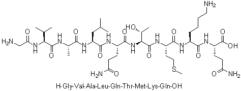 CAS # 211986-79-7, Glycyl-L-valyl-L-alanyl-L-leucyl-L-glutaminyl-L-threonyl-L-methionyl-L-lysyl-L-glutamine