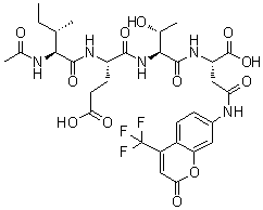 structure of CAS# 211990-57-7, N-乙酰基-L-异亮氨酰-L-alpha-谷氨酰-L-苏氨酰-N-[2-氧代-4-(三氟甲基)-2H-1-苯并吡喃-7-基]-L-alpha-天冬氨酰胺