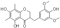 CAS # 212201-12-2, 5,7-Dihydroxy-6,8-dimethyl-3-(4'-hydroxy-3',5'-dimethoxybenzyl)chroman-4-one