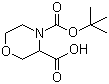 structure of CAS# 212650-43-6, N-Boc-morpholine-3-carboxylic acid