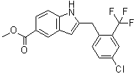 CAS # 2132949-19-8, 2-[[4-Chloro-2-(trifluoromethyl)phenyl]methyl]-1H-indole-5-carboxylic acid methyl ester
