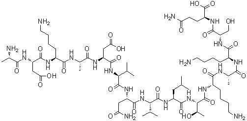 CAS # 213533-86-9, Human PTH 70-84, L-Alanyl-L-alpha-aspartyl-L-lysyl-L-alanyl-L-alpha-aspartyl-L-valyl-L-asparaginyl-L-valyl-L-leucyl-L-threonyl-L-lysyl-L-alanyl-L-lysyl-L-seryl-L-glutamine