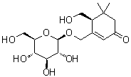 CAS # 214125-04-9, (4S)-3-[(beta-D-Glucopyranosyloxy)methyl]-4-(hydroxymethyl)-5,5-dimethyl-2-cyclohexen-1-one, Jasminoside B