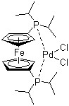 structure of CAS# 215788-65-1, [1,1'-双(二异丙基膦)二茂铁]二氯钯
