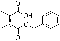 CAS # 21691-41-8, BOC-N-Methyl-L-alanine, N-(Benzyloxycarbonyl)-N-methyl-L-alanine, N-(Benzyloxycarbonyl)-N-methylalanine, NSC 142289