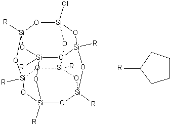 CAS 登录号：216972-57-5, 1-氯-3,5,7,9,11,13,15-七环戊基八倍半硅氧烷