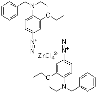 CAS 登录号：21723-86-4, 二[4-(苄基乙胺)-3-乙氧基偶氮苯]四氯锌酸盐