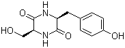CAS # 21754-31-4, Cyclo(L-seryl-L-tyrosyl), Cyclo(-Ser-Tyr), (3S,6S)-3-(Hydroxymethyl)-6-[(4-hydroxyphenyl)methyl]-2,5-piperazinedione