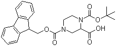 structure of CAS# 218278-58-1, N-1-Boc-N-4-Fmoc-2-哌嗪甲酸