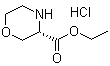 structure of CAS# 218594-84-4, (3S)-3-Morpholinecarboxylic acid ethyl ester hydrochloride