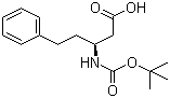 structure of CAS# 218608-84-5, (S)-N-叔丁氧羰基-3-氨基-5-苯基戊酸