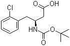 structure of CAS# 218608-95-8, (S)-N-叔丁氧羰基-3-氨基-4-(2-氯苯基)丁酸