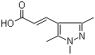 CAS # 21937-88-2, 1,3,5-Trimethylpyrazole-4-acrylic acid, 3-(1,3,5-Trimethyl-1H-pyrazol-4-yl)-2-propenoic acid