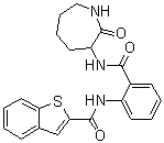 structure of CAS# 219766-25-3, N-[2-[[(六氢-2-氧代-1H-氮杂卓-3-基)氨基]羰基]苯基]苯并[b]噻吩-2-甲酰胺