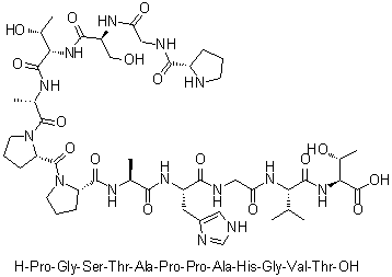 CAS # 219774-73-9, L-Prolylglycyl-L-seryl-L-threonyl-L-alanyl-L-prolyl-L-prolyl-L-alanyl-L-histidylglycyl-L-valyl-L-threonine