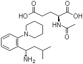 structure of CAS# 219921-94-5, (S)-3-Methyl-1-(2-piperidinophenyl)butylamine N-acetylglutamate salt