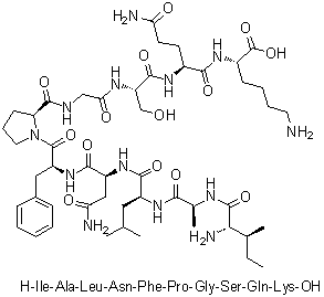 CAS # 220063-50-3, L-Isoleucyl-L-alanyl-L-leucyl-L-asparaginyl-L-phenylalanyl-L-prolylglycyl-L-seryl-L-glutaminyl-L-lysine