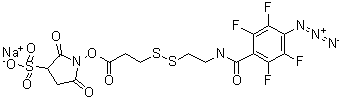 CAS # 220446-74-2, Sulfo-SFAD, 1-[3-[[2-[(4-Azido-2,3,5,6-tetrafluorobenzoyl)amino]ethyl]dithio]-1-oxopropoxy]-2,5-dioxo-3-pyrrolidinesulfonic acid monosodium salt