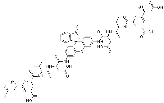 CAS # 220846-75-3, 4,4'-(3-Oxospiro[isobenzofuran-1(3H),9'-[9H]xanthene]-3',6'-diyl)bis[L-alpha-aspartyl-L-alpha-glutamyl-L-valyl-L-alpha-asparagine]