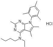 structure of CAS# 220953-69-5, N-丁基-N-乙基-2,5,6-三甲基-7-(2,4,6-三甲基苯基)-7H-吡咯并[2,3-d]嘧啶-4-胺单盐酸盐