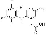CAS # 220991-32-2, Robenacoxib, 5-Ethyl-2-[(2,3,5,6-tetrafluorophenyl)amino]benzeneacetic acid, CGS 34975, Onsior
