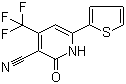 structure of CAS# 22123-11-1, 3-氰基-6-(2-噻吩基)-4-三氟甲基-2(1H)-吡啶酮