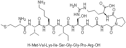 CAS 登录号：222961-22-0, L-蛋氨酰-L-缬氨酰-L-赖氨酰-L-异亮氨酰-L-丝氨酰甘氨酰甘氨酰-L-脯氨酰-L-精氨酸