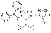 structure of CAS# 223121-01-5, (S)-1-[(RP)-2-(Di-tert-butylphosphino)ferrocenyl]ethyldiphenylphosphine