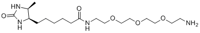 CAS # 2237234-71-6, Amine-PEG3-Desthiobiotin, N-[2-[2-[2-(2-aminoethoxy)ethoxy]ethoxy]ethyl]-6-[(4R,5S)-5-methyl-2-oxoimidazolidin-4-yl]hexanamide