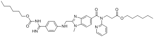 CAS # 2243727-83-3, Dabigatran Impurity 24, hexyl 3-(2-(((4-(N-((hexyloxy)carbonyl)carbamimidoyl)phenyl)amino)methyl)-1-methyl-N-(pyridin-2-yl)-1H-benzo[d]imidazole-5-carboxamido)propanoate