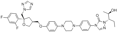 CAS # 2243785-99-9, Posaconazole Impurity 24, 4-(4-(4-(4-(((3S,5S)-5-((1H-1,2,4-triazol-1-yl)methyl)-5-(2,4-difluoro phenyl)tetrahydrofuran-3-yl)methoxy)phenyl)piperazin-1-yl)phenyl)-1-((2R,3S)-2-hydroxypentan-3-yl)-1H-1,2,4-triazol-5(4H)-one